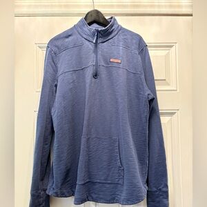 Vineyard Vines Men’s 100% Cotton‎ Kangaroo Pocket 1/4 Zip Blue Pullover  XL Cozy